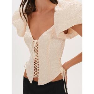 For Love and Lemons Frosted Organza Top Size Small NWT